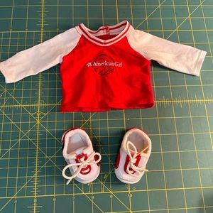 American Girl Doll Volleyball Uniform Outfit from 2012, Red,White,Black Partial